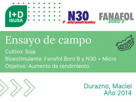 N30 + Micronutrientes y Fanafol Boro 8 - Durazno, Maciel - 2014